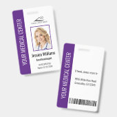 Badge Numéro d'identification de l'employé en soins de s (Avant & arrière)