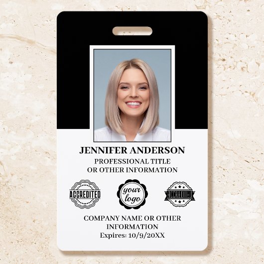 Badge Numéro d'identification de l'employé professionnel