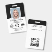 Badge Numéro d'identification de l'employé professionnel (Recto et verso)