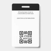 Badge Numéro d'identification de l'employé professionnel (Dos)