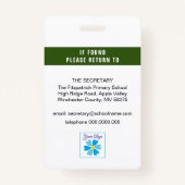 Badge Numéro d'identification de l'enseignant Balise, ti (Dos)