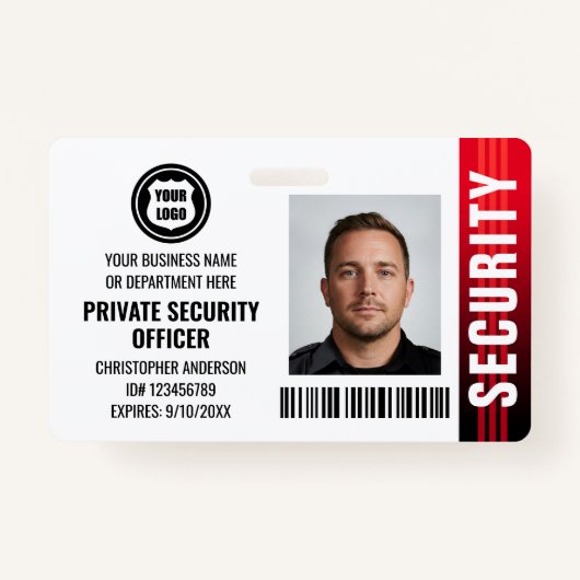 Badge Numéro d'identification de l'officier de la sécuri (Devant)