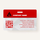 Badge Numéro d'identification de sécurité blanc et rouge (Dos)