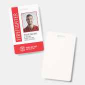 Badge Numéro d'identification du pompier moderne du serv (Recto et verso)