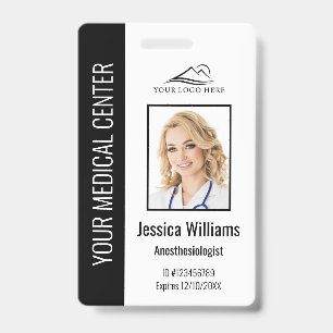 Badge Numéro d'identification noir de l'employé de soins