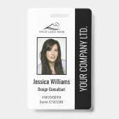 Badge Numéro d'identification noir de l'employé d'entrep (Avant)