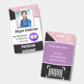 Badge Numéro photo de l'employé de l'hôpital en marbre p (Front & Back)