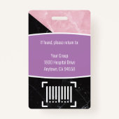 Badge Numéro photo de l'employé de l'hôpital en marbre p (Dos)