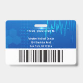 Badge Numéro photo de l'employé Médicale de l'hôpital de (Back)