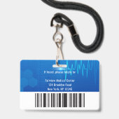 Badge Numéro photo de l'employé Médicale de l'hôpital de (Back with Lanyard)