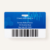 Badge Numéro photo de l'employé Médicale de l'hôpital de (Dos)