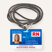 Badge Numéro photo de l'employé Médicale de l'hôpital de (Devant avec lanière)