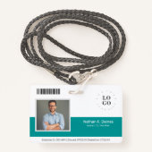 Badge Numéro photo de l'employé personnalisé Sécurité de (Devant avec lanière)