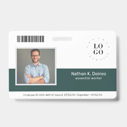 Badge Numéro photo de l'employé personnalisé Sécurité de (Avant)