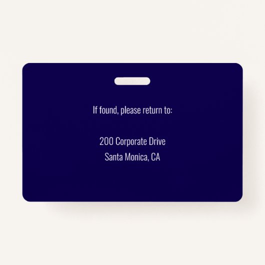 Badge Numéro photo de l'employé personnalisé Sécurité de (Dos)