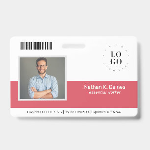 Badge Numéro photo de l'employé personnalisé Sécurité de