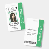 Badge Numéro photo de l'employé personnalisé Sécurité de (Avant & arrière)