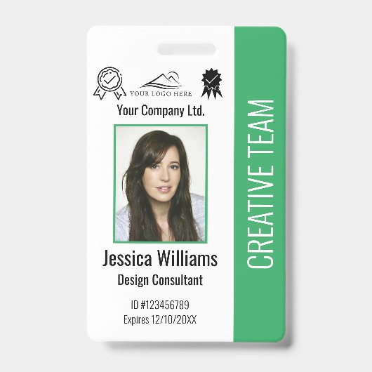 Badge Numéro photo de l'employé personnalisé Sécurité de (Avant)