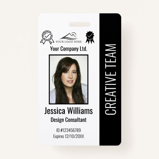 Badge Numéro photo de l'employé personnalisé Sécurité de (Devant)