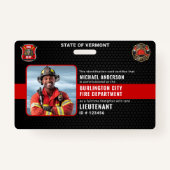 Badge Numéro photo du service d'incendie de pompier pers (Devant)
