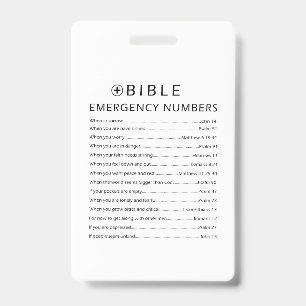 Badge Numéros d'urgence de la Bible