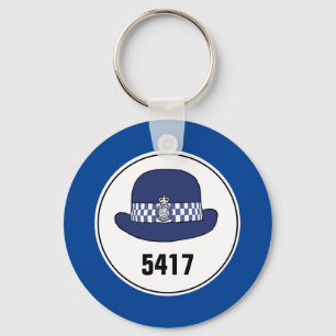 Badge Nummer. Politievrouw WPC. Sleutelhanger