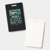Badge Nurse Gift | École d'infirmières où chaque (Avant & arrière)