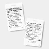 Badge Objectifs nationaux de sécurité des patients 2025 (Avant & arrière)