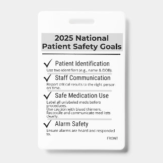 Badge Objectifs nationaux de sécurité des patients 2025