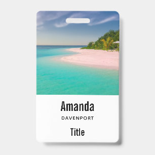Badge Océan aigue-marine Plage tropicale Paysage