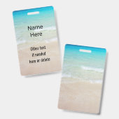 Badge Ocean Water Beach Scène Personnalisée (Avant & arrière)