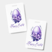 Badge Œuf de Pâques Charmant (Avant & arrière)