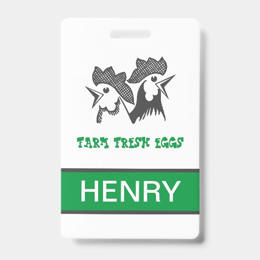 Badge Oeufs frais de ferme (Avant)