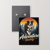 Badge Œuvre d'art murale de chien compagnon d'aventure (Recto/Verso)