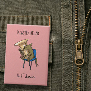 Badge Œuvre d'art par jeu de mots Tubacabra Joueur de Tu