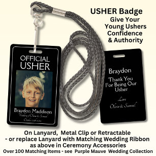 Badge officiel photo USHER noir blanc