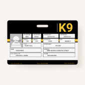 Badge Officier K9 (Dos)