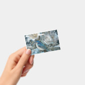 Badge Oiseau Bleu Cristal & Fleur de Verre. (Manuel / portable)