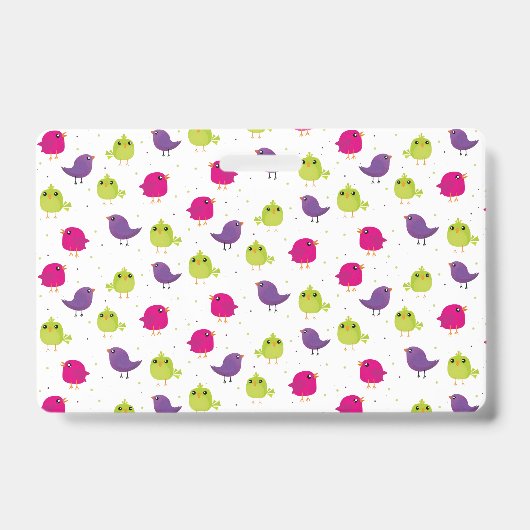 Badge Oiseaux colorés mignons (Avant)