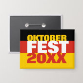 Badge Oktoberfest Octoberfest drapeau allemand (Recto/Verso)