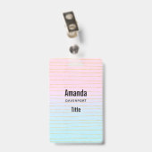 Badge Ombre rose et bleu avec fines lignes dorées (Arrière avec clip)