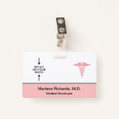 Badge Oncologiste Médicale Cancer Modèle de photo (Devant avec clip)