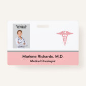 Badge Oncologue Cancer Médicale ID photo Modèle (Devant)