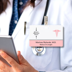 Badge Oncologue Médicale Cancer ID photo Modèle