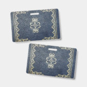 Badge Or Doré Et Bleu Tombé (Avant & arrière)