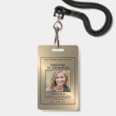 Badge Or/Phto personalisée - Prix employé (Avant avec lanière)