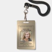 Badge Or/Phto personalisée - Prix employé (Arrière avec lanière)
