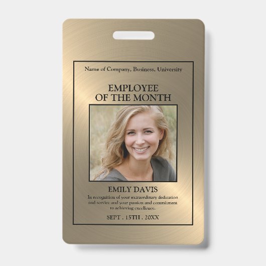 Badge Or/Phto personalisée - Prix employé (Avant)