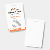 Badge Orange Cityscape Home Builder Construction (Avant & arrière)