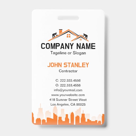 Badge Orange Cityscape Home Builder Construction (Avant)